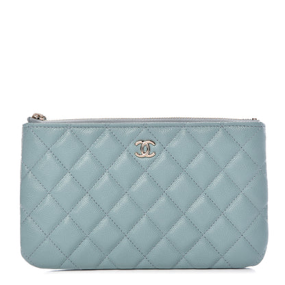 Chanel Caviar Quilted Cosmetic Case Light Blue 1 of 8