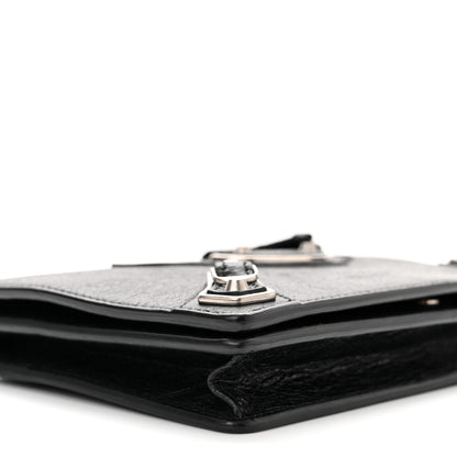 Balenciaga Agneau Silver Metallic Edge Hardware Wallet On Chain Black 9 of 11