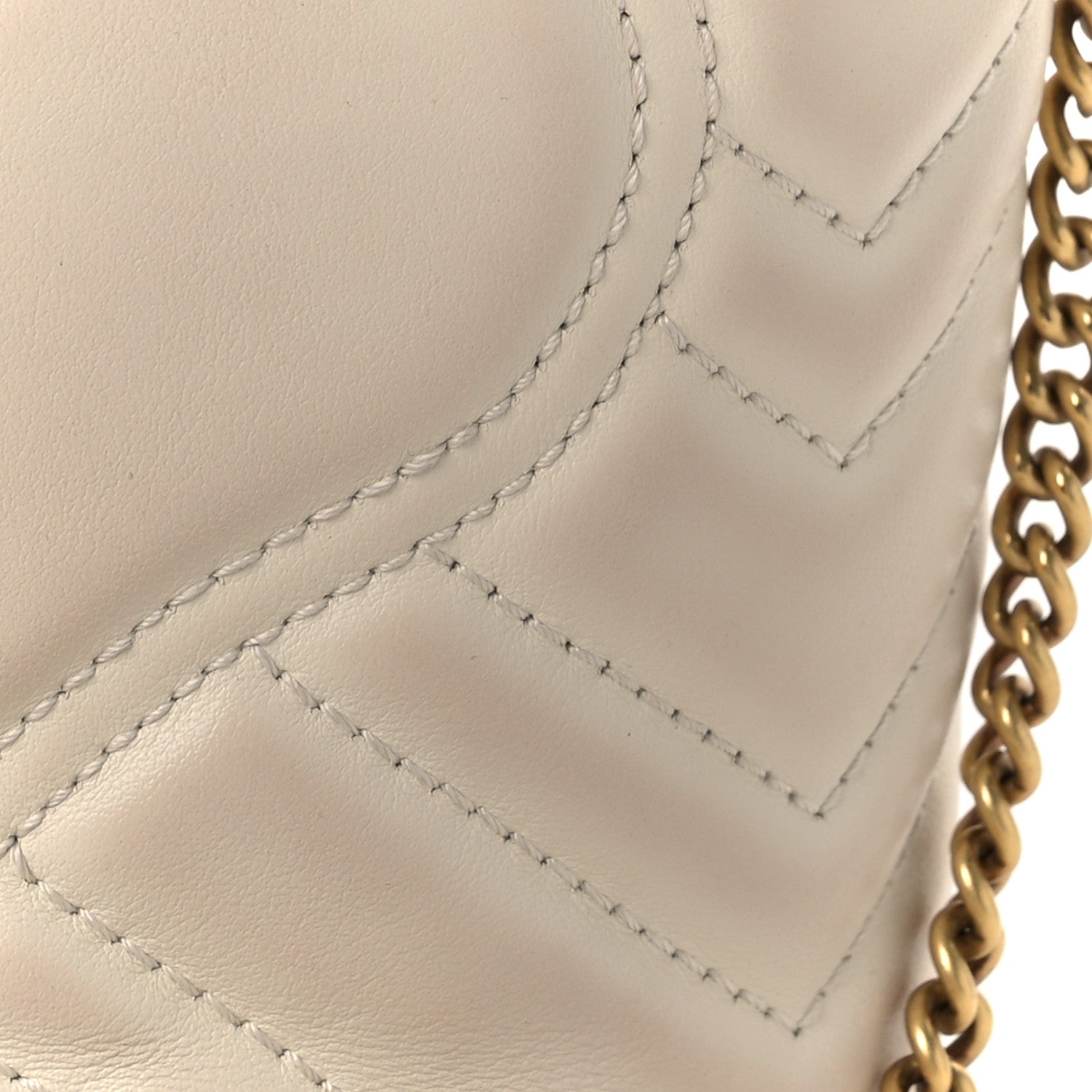 Gucci Calfskin Matelasse Mini GG Marmont 2.0 Bucket Bag White 11 of 12