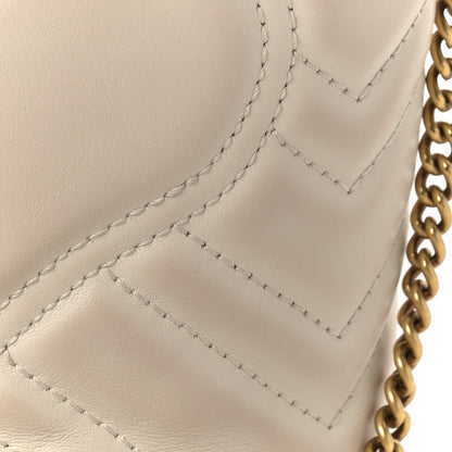 Gucci Calfskin Matelasse Mini GG Marmont 2.0 Bucket Bag White 11 of 12