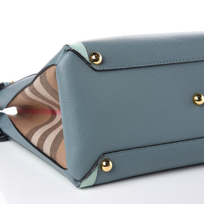 Burberry Calfskin Medium Bi-Color Banner Tote Celadon Blue Turquoise 8 of 9