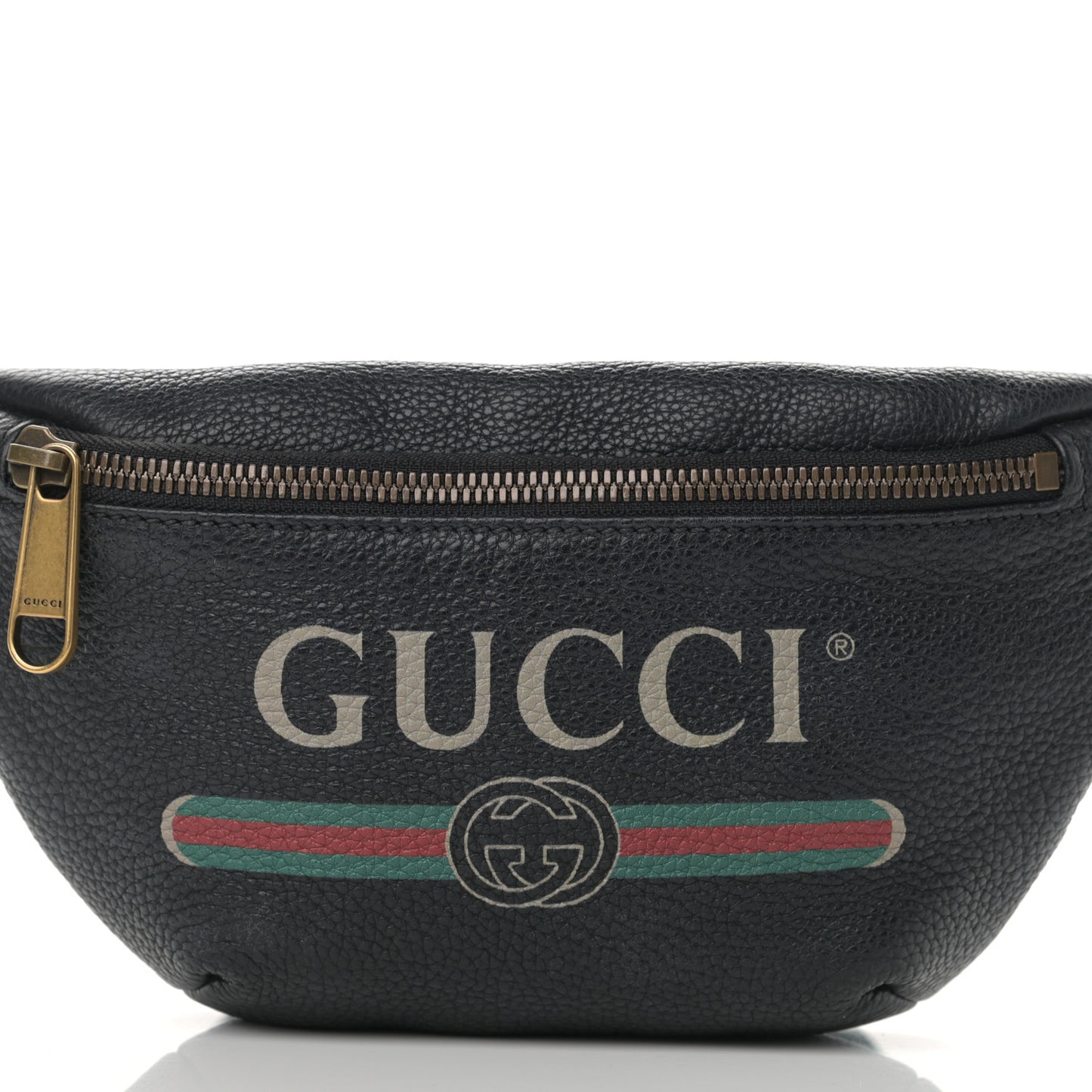 Grained Calfskin Small Logo Belt Bag Black