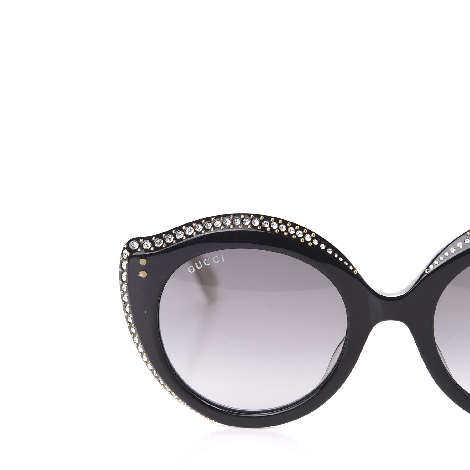 Gucci Metal Crystal Cat Eye Sunglasses GG0214S Sunglasses Black 7 of 8
