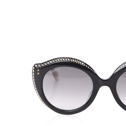 Gucci Metal Crystal Cat Eye Sunglasses GG0214S Sunglasses Black 7 of 8