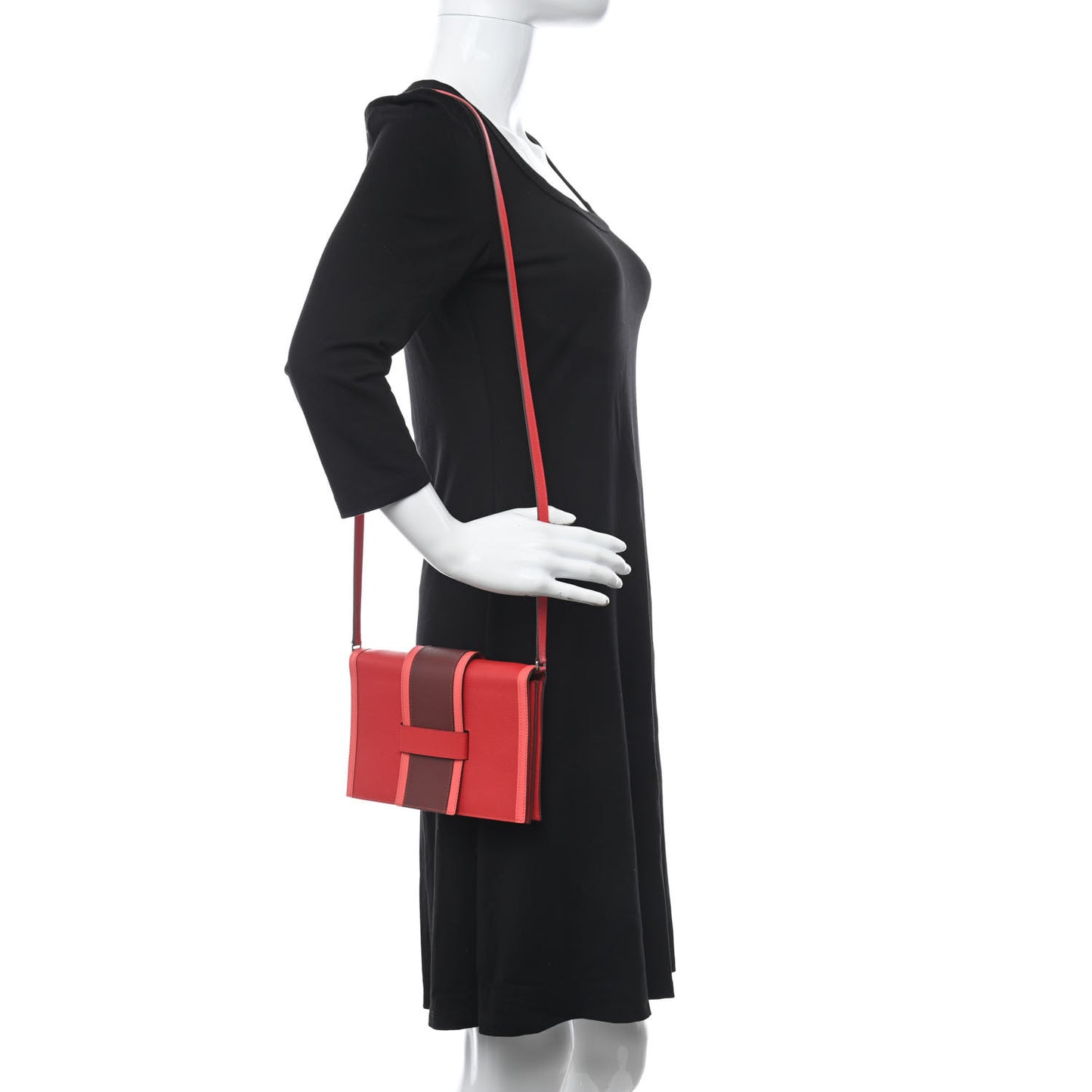 Evercolor H Passant Clutch Rouge De Coeur Rouge H Rose Texas