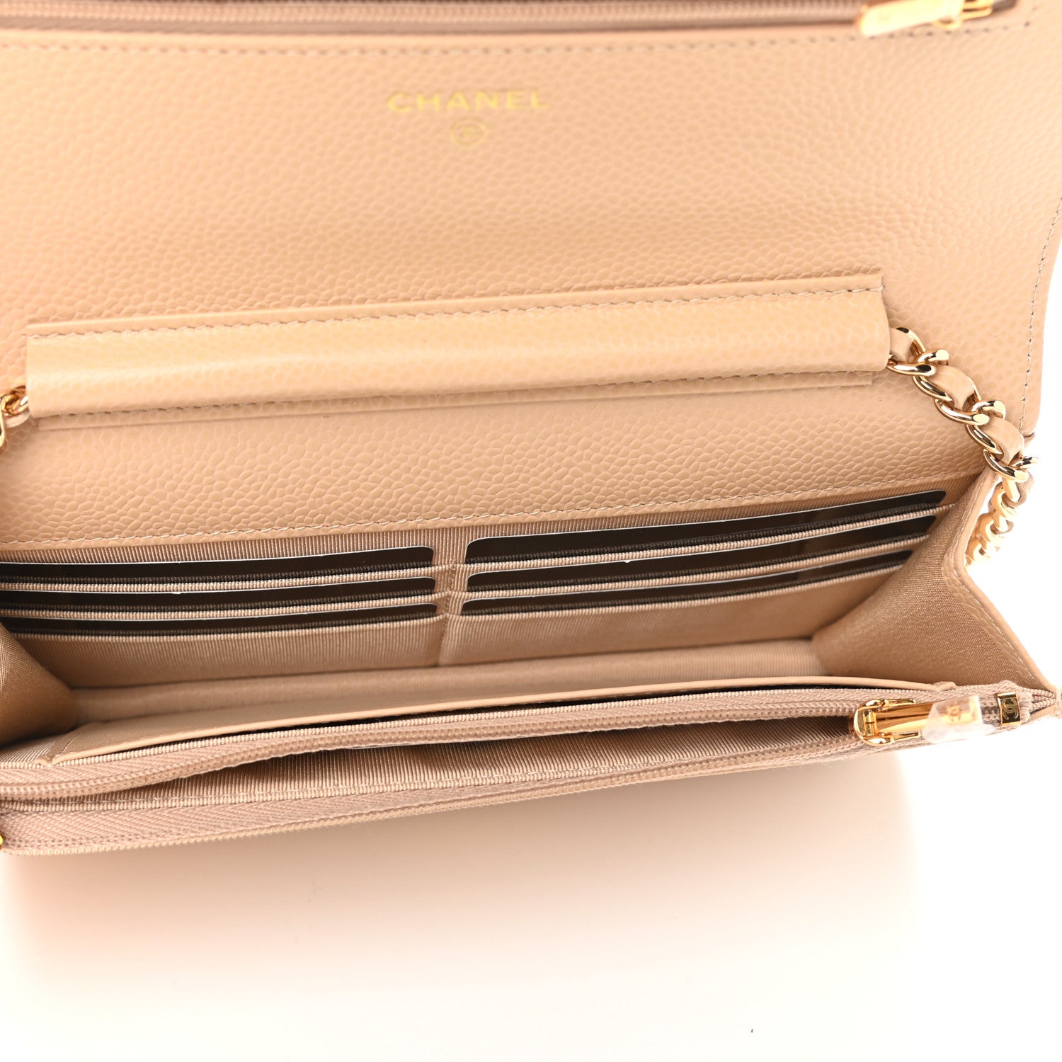 Chanel Caviar Quilted Wallet On Chain WOC Beige 5 of 11