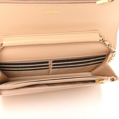 Chanel Caviar Quilted Wallet On Chain WOC Beige 5 of 11