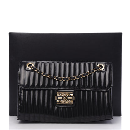 Chanel Patent Vertical Quilt Maharaja Express Flap Black 11 of 11