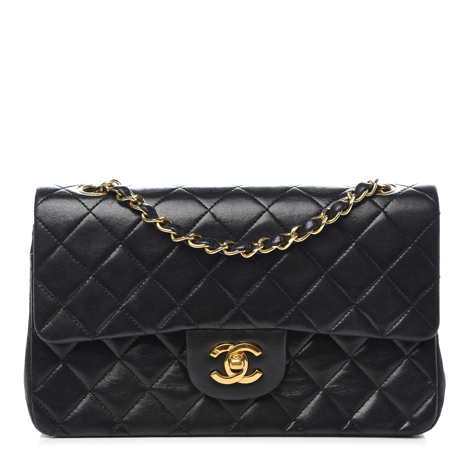 Chanel Lambskin Quilted Small Double Flap Black 1 of 15
