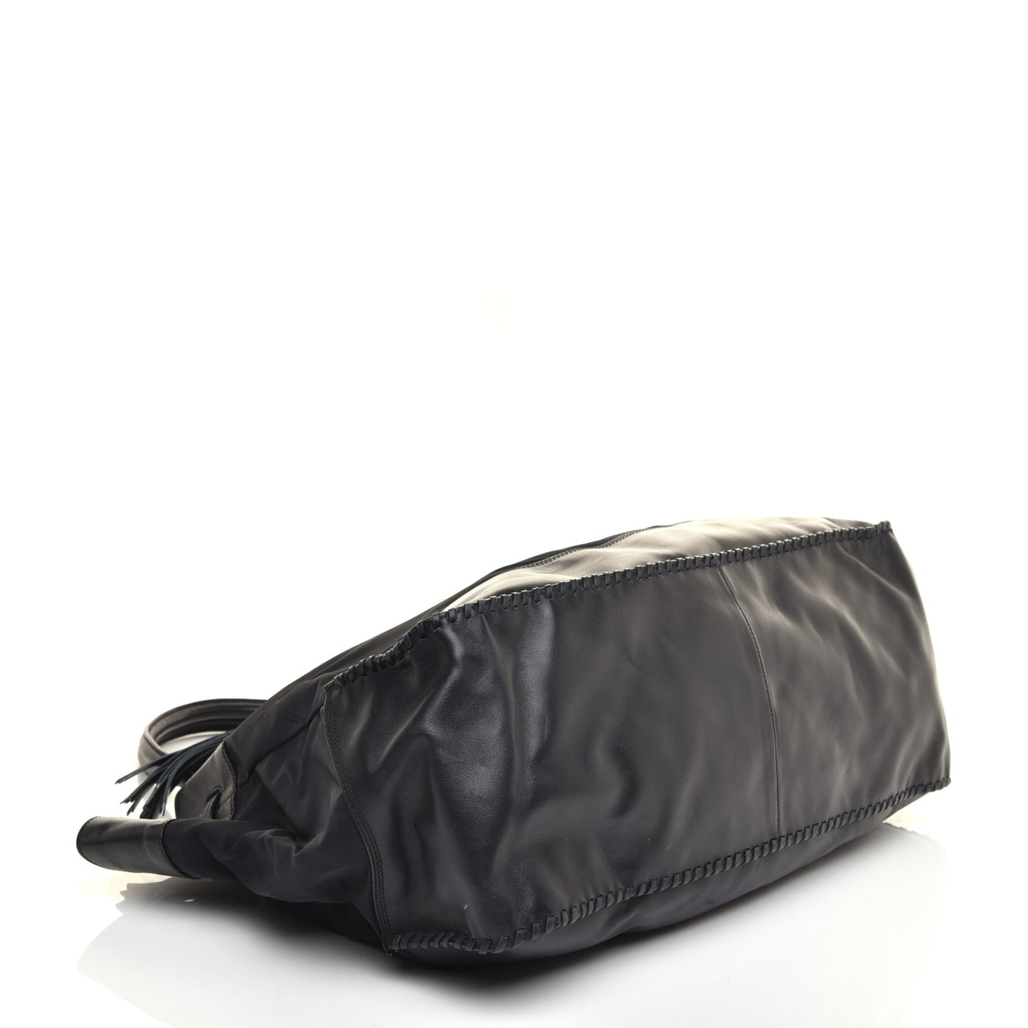 Tessuto Nylon Nappa Soft Drawstring Tote Navy Black
