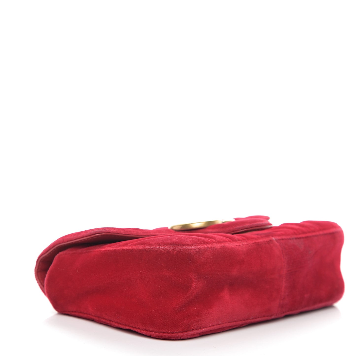 Velvet Matelasse Mini GG Marmont Shoulder Bag Hibiscus Red