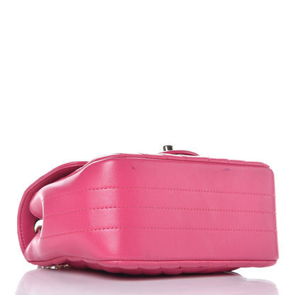 Chanel Lambskin Chevron Quilted Mini Square Flap Fuchsia 4 of 10