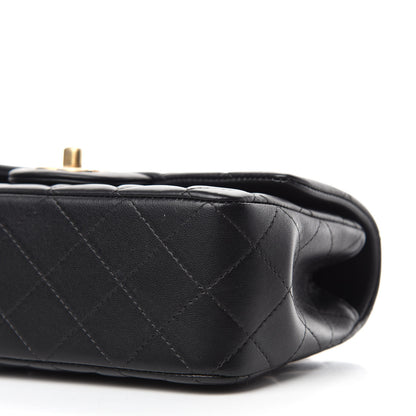 Chanel Lambskin Quilted Mini Top Handle Rectangular Flap Black 7 of 11