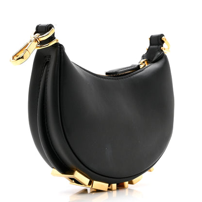 Fendi Vitello Grace Matte Nano Fendigraphy Hobo Charm Black 4 of 8