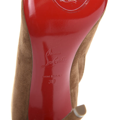 Christian Louboutin Veau Velours Belle 100 Ankle Boots 38 Tan 7 of 7