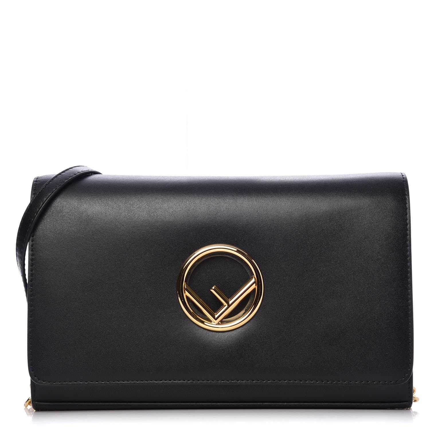 Fendi Vitello Liberty Lucido F is Fendi Wallet on Chain Black 1 of 7