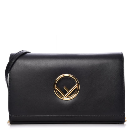 Fendi Vitello Liberty Lucido F is Fendi Wallet on Chain Black 1 of 7