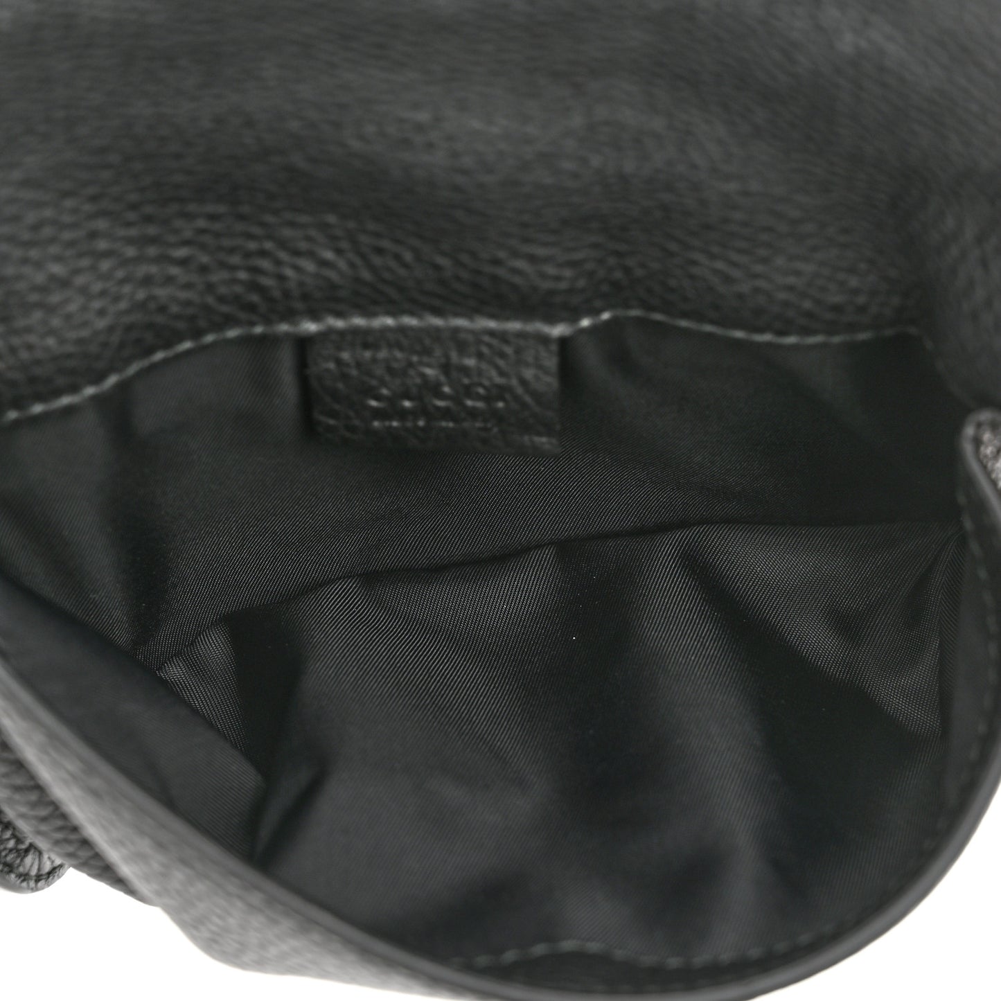 Pebbled Calfskin Soho Flap Belt Bag Black