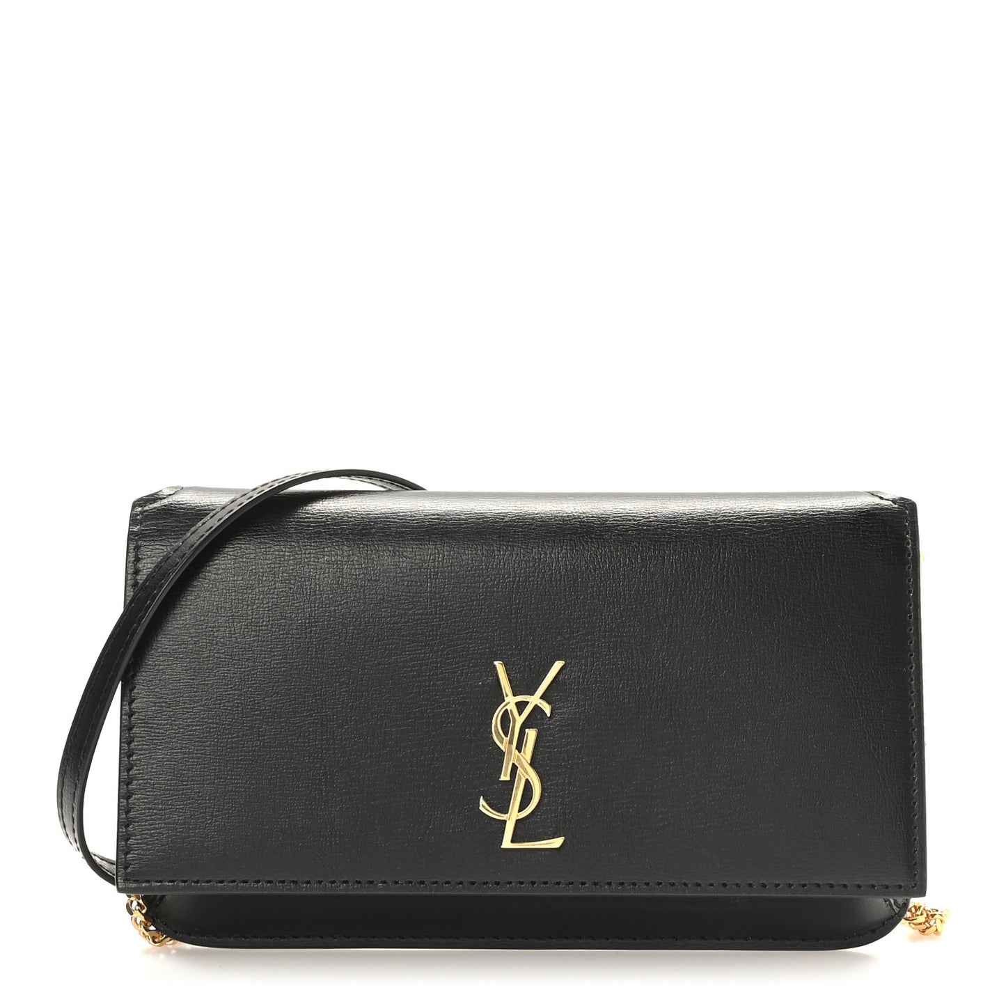 Smooth Calfskin Monogram Phone Holder Crossbody Black