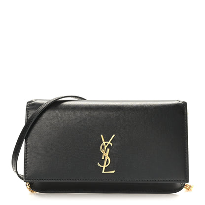 Saint Laurent Smooth Calfskin Monogram Phone Holder Crossbody Black 1 of 8