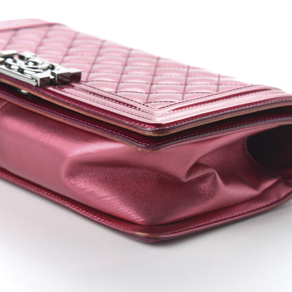 Chanel Metallic Patent Calfskin Quilted Medium Boy Flap Pink 7 of 10