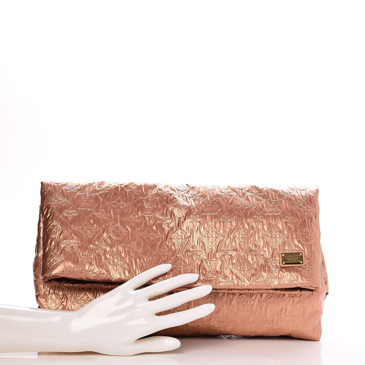Louis Vuitton Jacquard Quilted Monogram Limelight Clutch GM Rose Gold 2 of 8