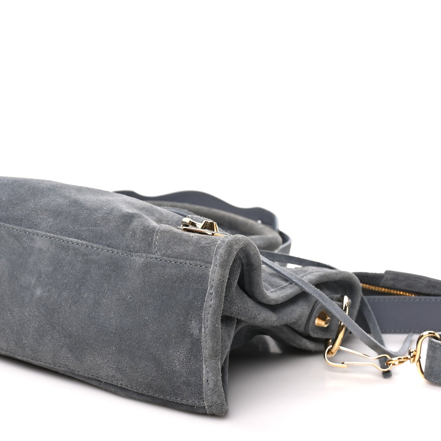 Baby Daim Suede Gold Metallic Edge Hardware S City Gris Plomb
