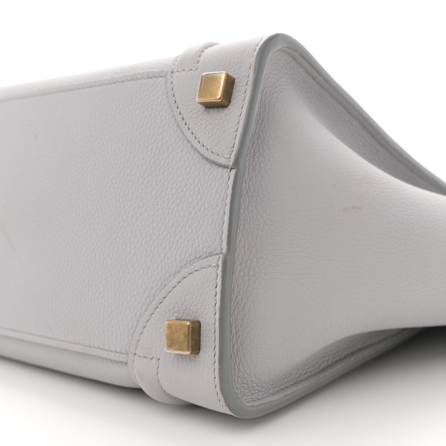 Celine Drummed Calfskin Micro Luggage Light Grey 10 of 13