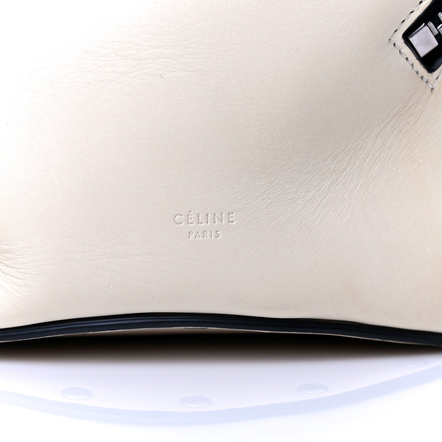 Celine Natural Calfskin Biker Bucket Shoulder Bag White 9 of 12