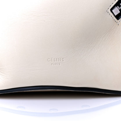 Celine Natural Calfskin Biker Bucket Shoulder Bag White 9 of 12
