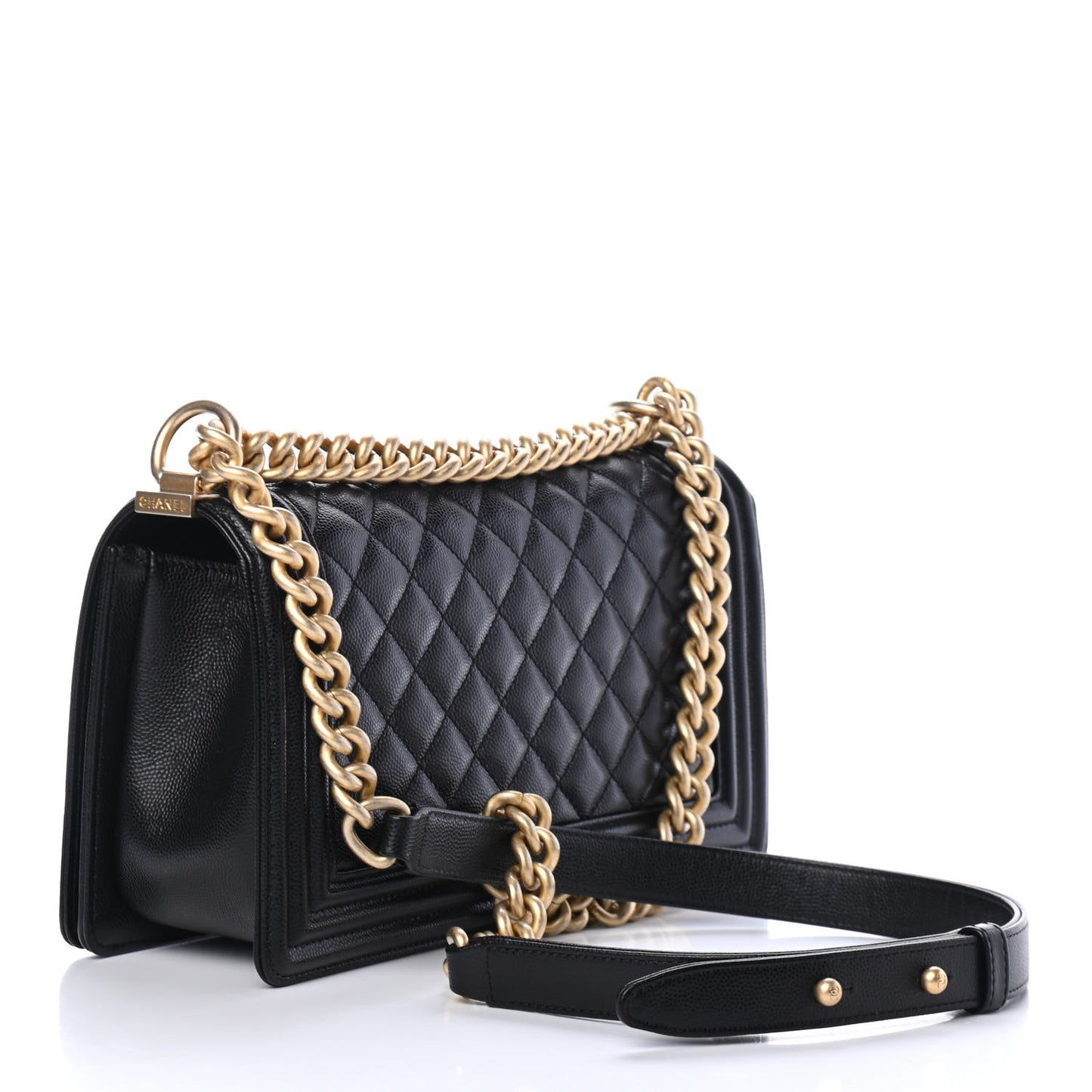 Caviar Quilted Medium Boy Flap Black