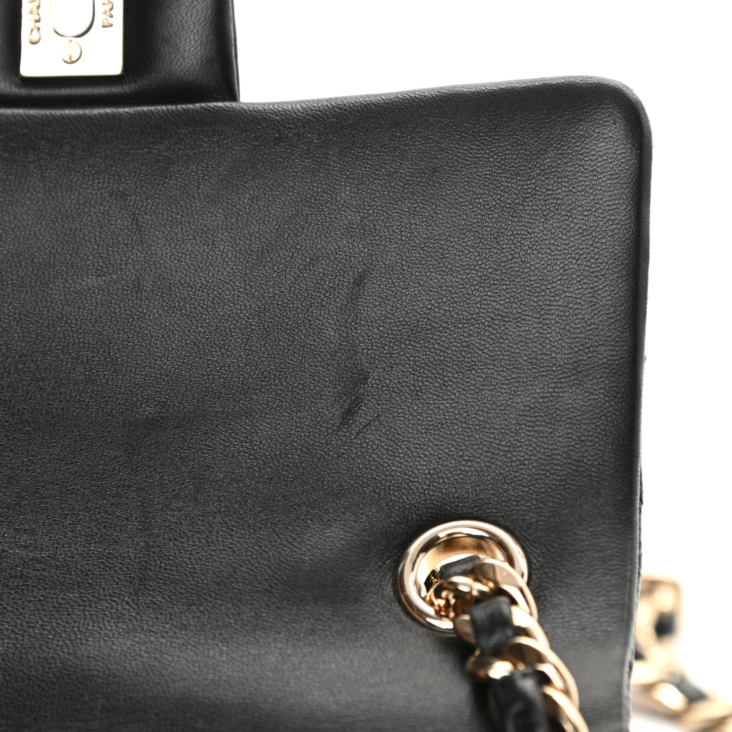 Lambskin Quilted Mini Coco Charms Rectangular Flap Black