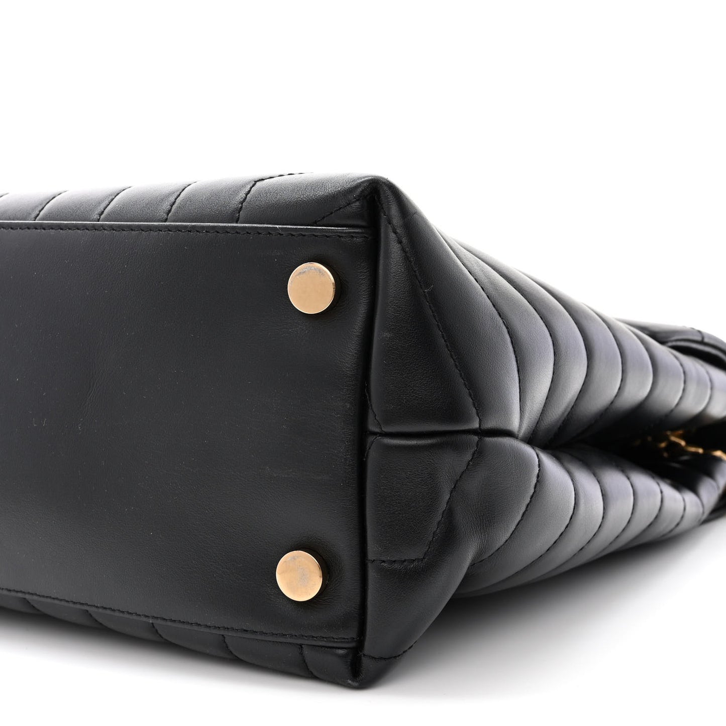 Calfskin Y Quilted Monogram Large Loulou Chain Satchel Black