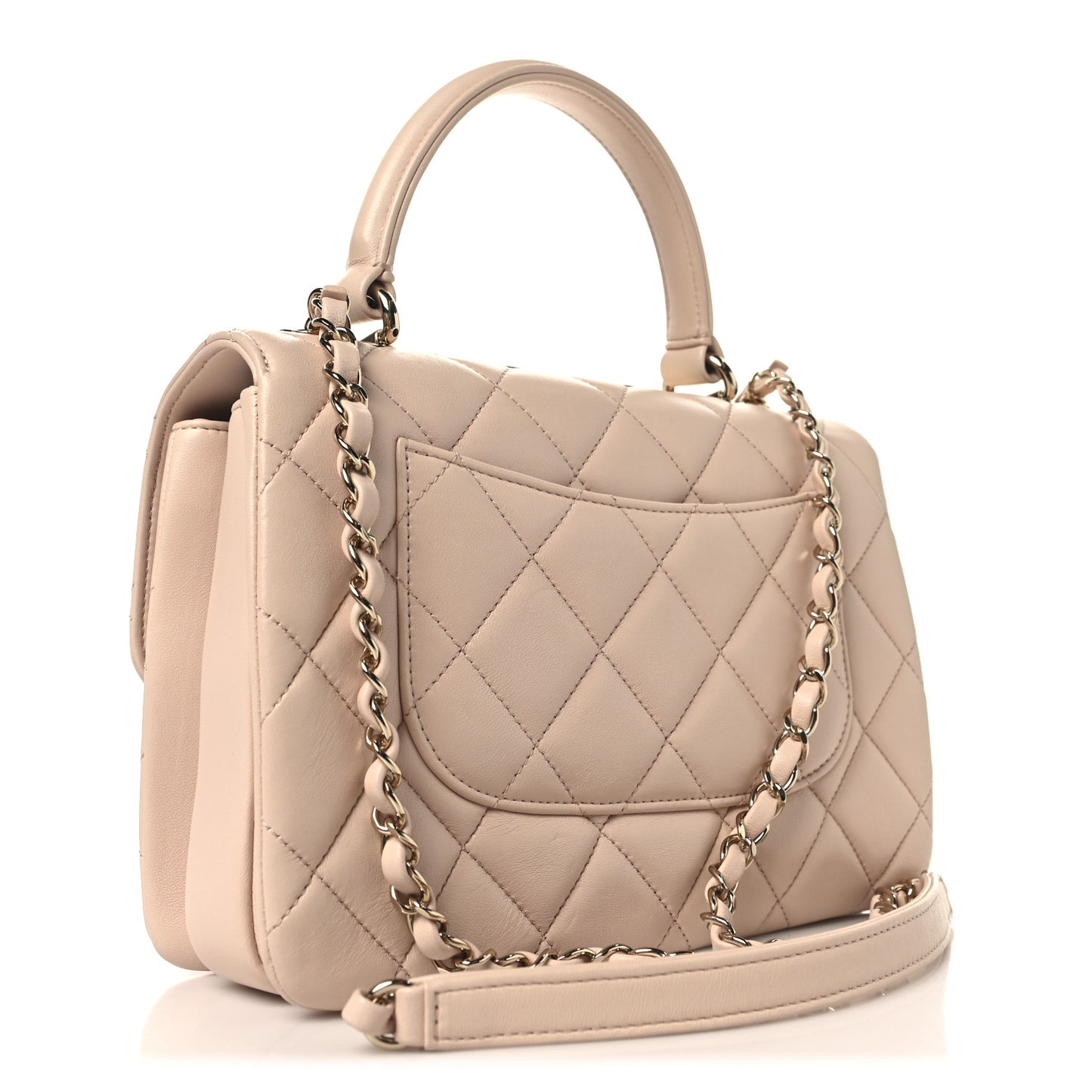 Lambskin Quilted Small Trendy CC Flap Dual Handle Bag Light Pink