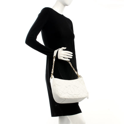 Chanel Caviar Quilted Hobo White 2 of 18