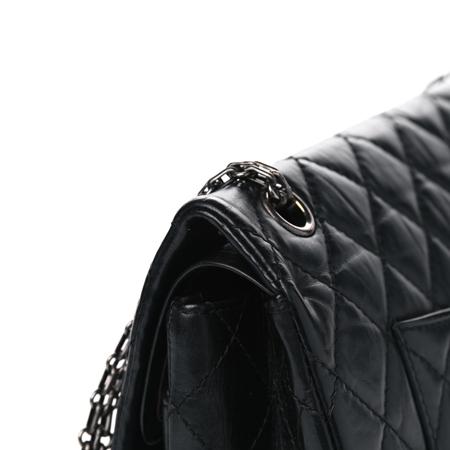 Aged Calfskin Quilted 2.55 Reissue 226 Flap Black