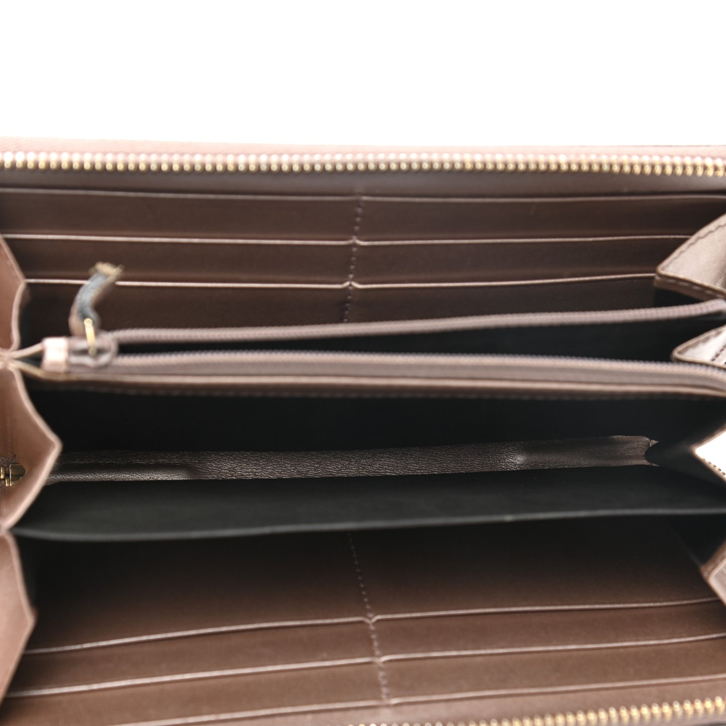 Metallic Microguccissima Zip Around Heart Wallet Pink