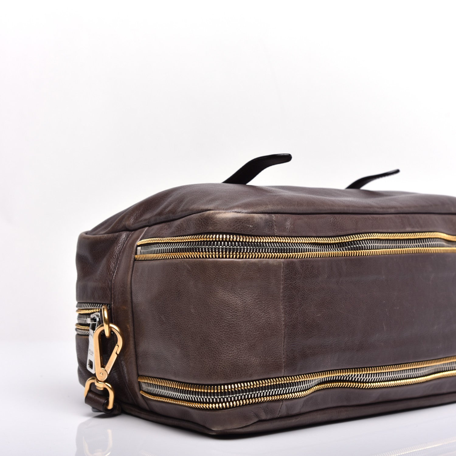 Prada Glace Calfskin Zippers Satchel Ardesia 7 of 8