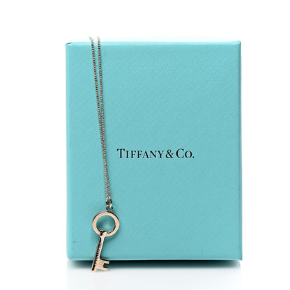 Tiffany 18K Rose Gold Modern Keys Open Round Key Pendant Necklace 7 of 7