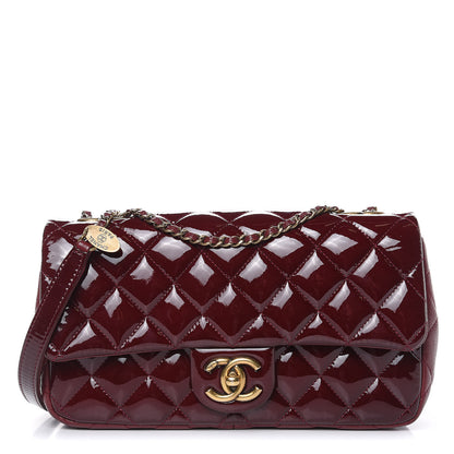 Chanel Patent Goatskin Quilted Medium CC Eyelet Flap Burgundy 1 of 11