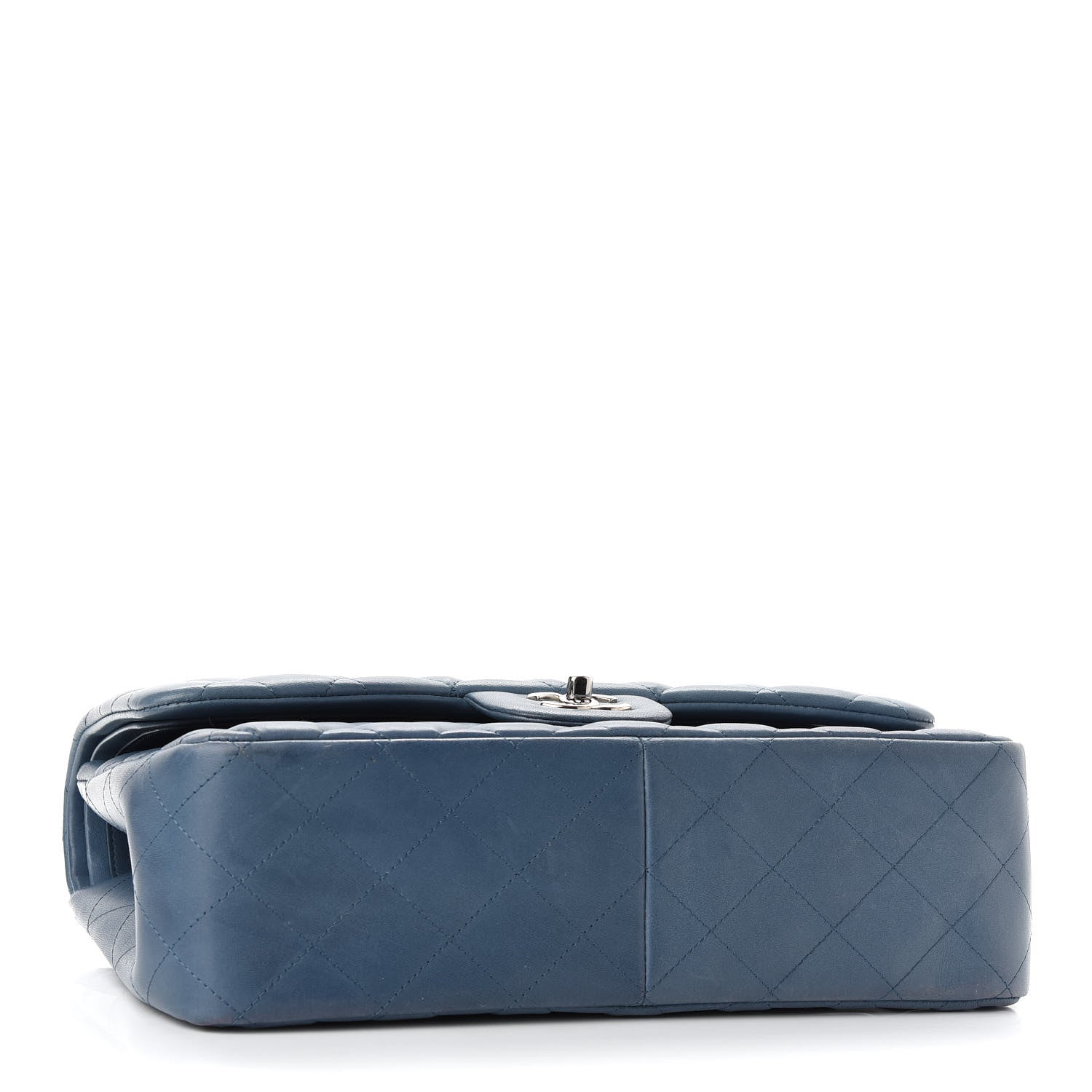 Chanel Lambskin Quilted Jumbo Double Flap Light Blue 4 of 9