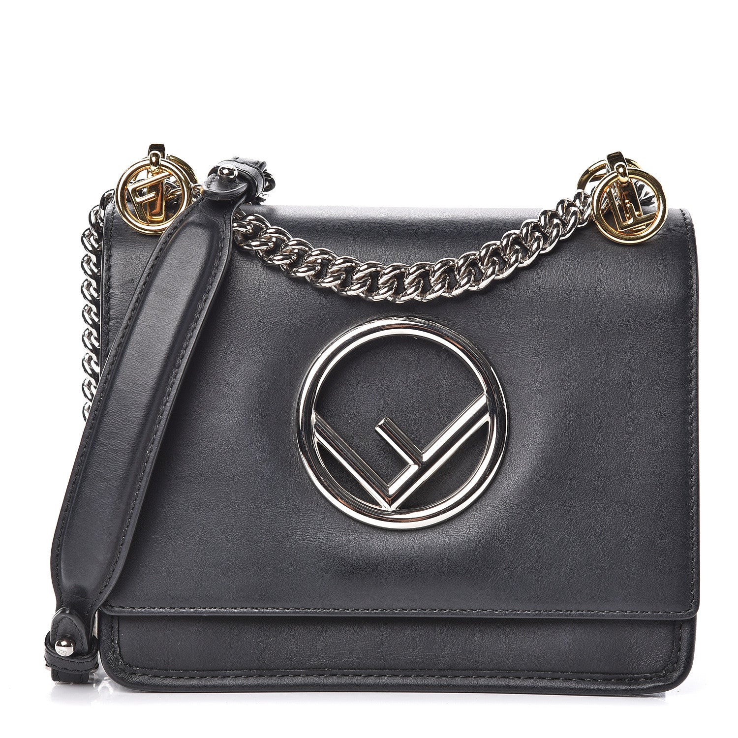 Fendi Vitello Century Opaco F is Fendi Small Kan I Shoulder Bag Black 1 of 10