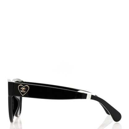 Chanel Acetate Enamel Heart Butterfly Sunglasses 5477-A Black 3 of 6