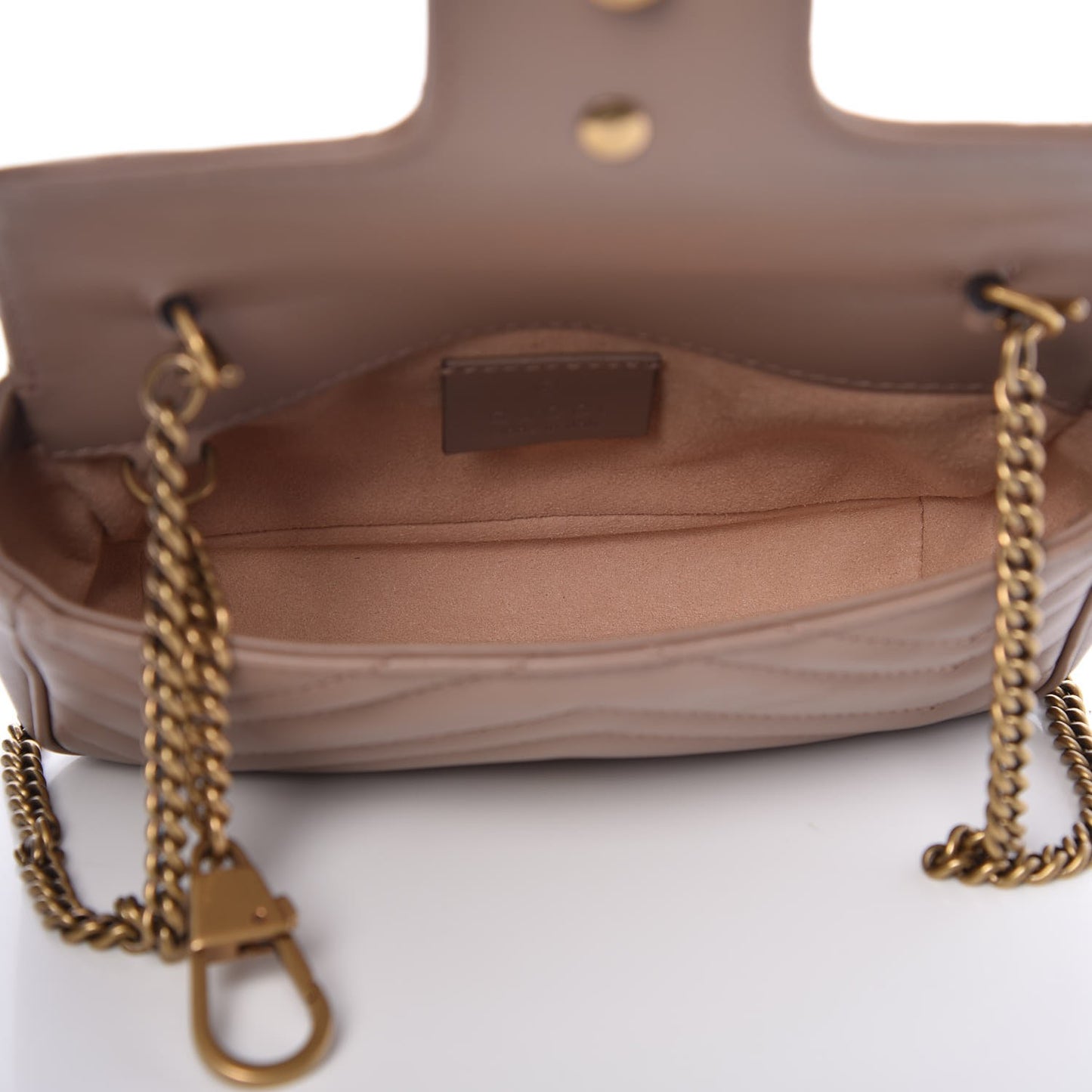 Calfskin Matelasse Super Mini GG Marmont Shoulder Bag Porcelain Rose