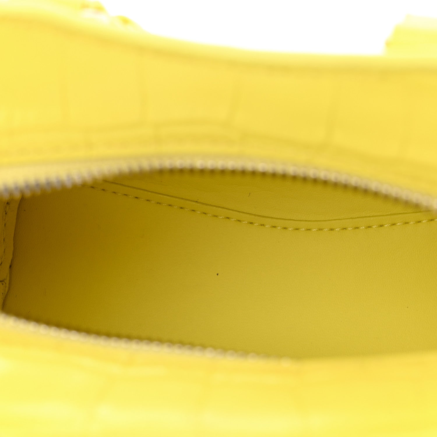Balenciaga Calfskin Crocodile Embossed Neo Classic Hardware Nano City Crossbody Light Yellow 11 of 16
