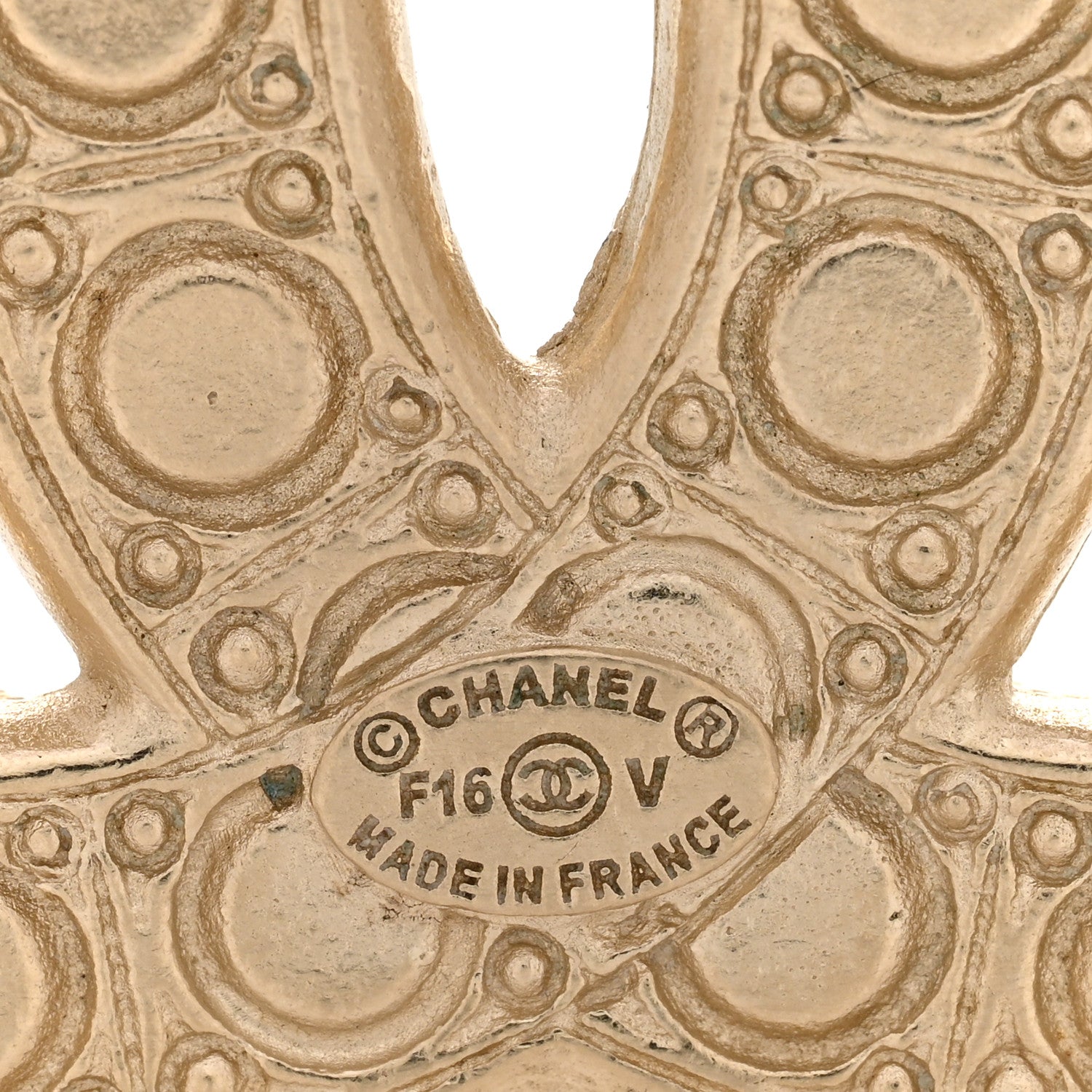 Chanel Metal Crystal Graduated Pearl CC Brooch Gold 4 of 5