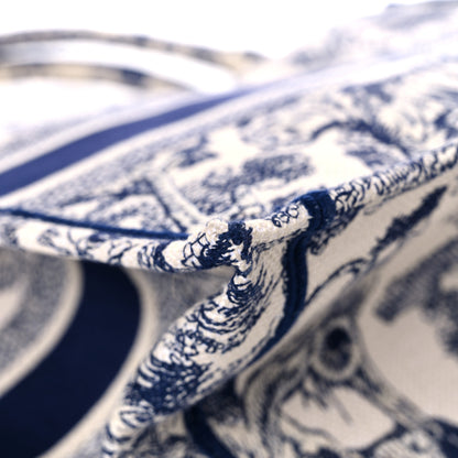 Christian Dior Canvas Embroidered Medium Dioriviera Toile De Jouy Book Tote Blue 9 of 11