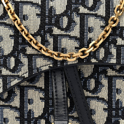 Christian Dior Oblique Saddle Chain Long Wallet Blue 8 of 11