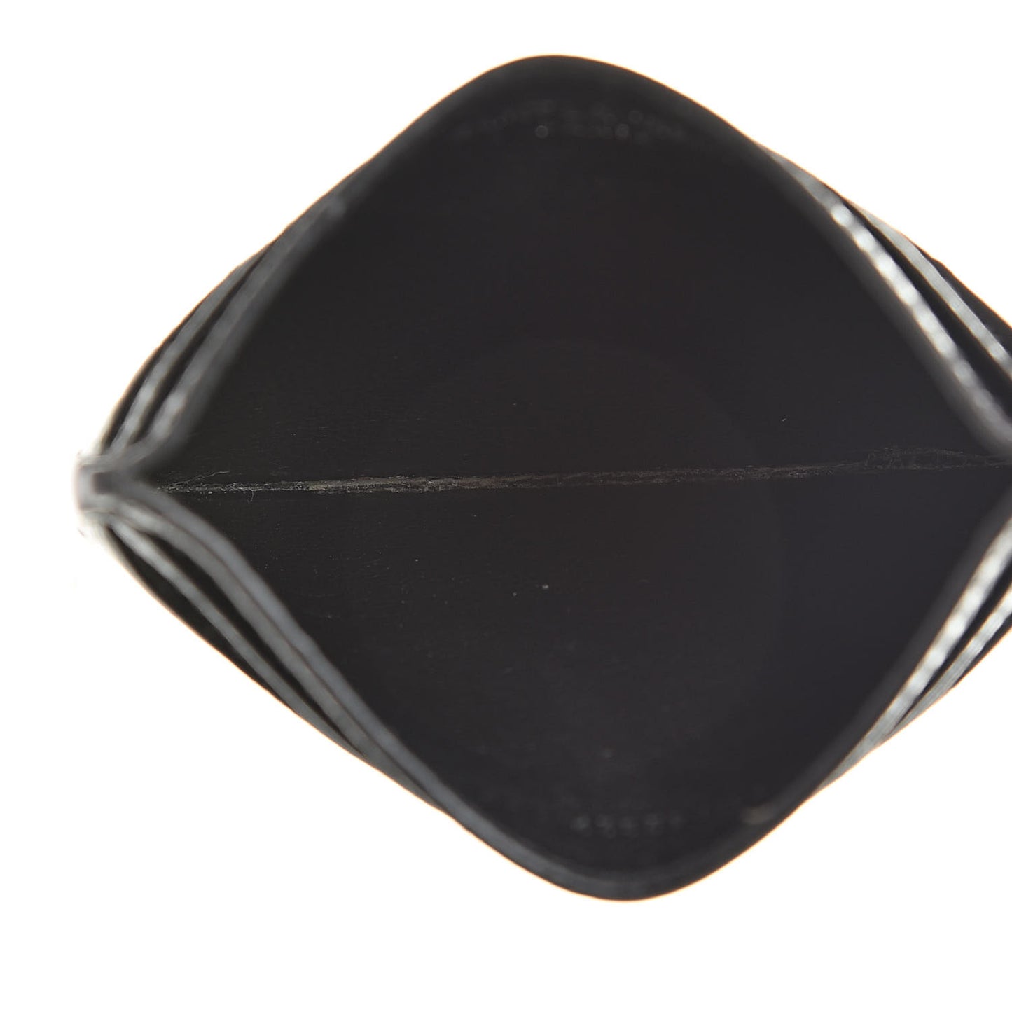 Grain De Poudre Matelasse Chevron Monogram Credit Card Case Black