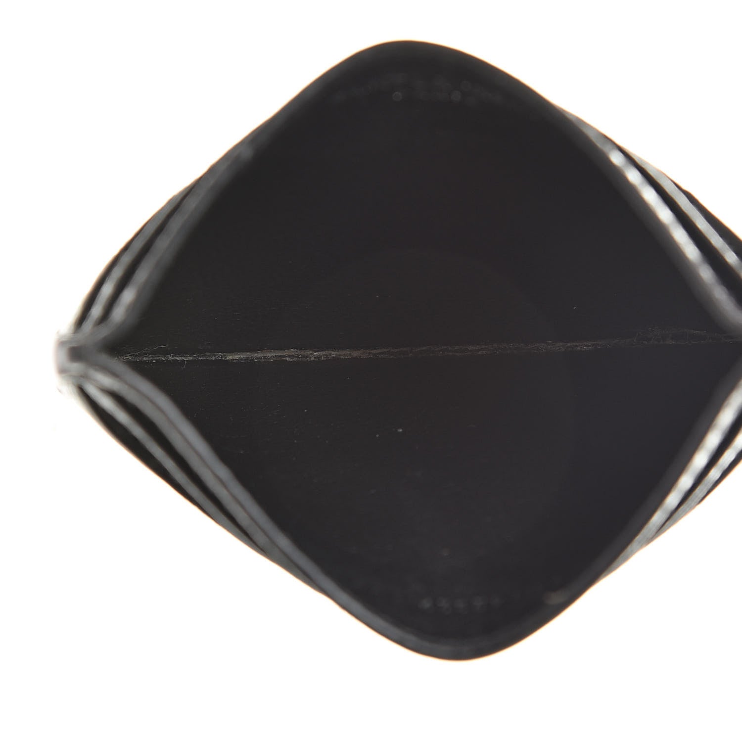Saint Laurent Grain De Poudre Matelasse Chevron Monogram Credit Card Case Black 5 of 15